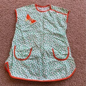Vintage Floral Green and Orange girls Dress